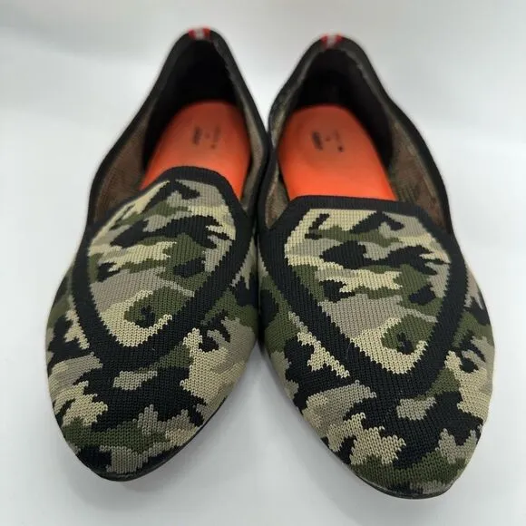 Birdies   Judy Blackbird Camouflage Point Toe Slipon Flats Size 9