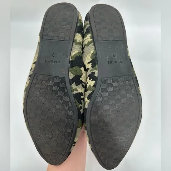 Birdies   Judy Blackbird Camouflage Point Toe Slipon Flats Size 9