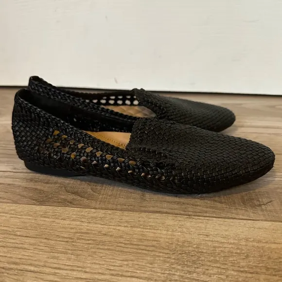 Birdies The Starling Black Mesh Woven  Flats