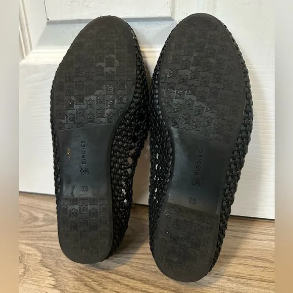 Birdies The Starling Black Mesh Woven  Flats