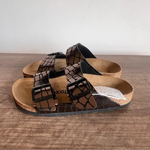 Birkenstock Arizona Black Gator Gleam Women's Sandal Size 37 aka 6 #242649