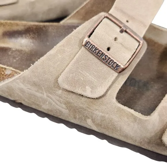 BIRKENSTOCK ARIZONA SUEDE LEATHER MEN'S SANDALS 0051461 SZ 44 US 10.5 TWO STRAP