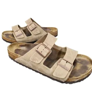 BIRKENSTOCK ARIZONA SUEDE LEATHER MEN'S SANDALS 0051461 SZ 44 US 10.5 TWO STRAP
