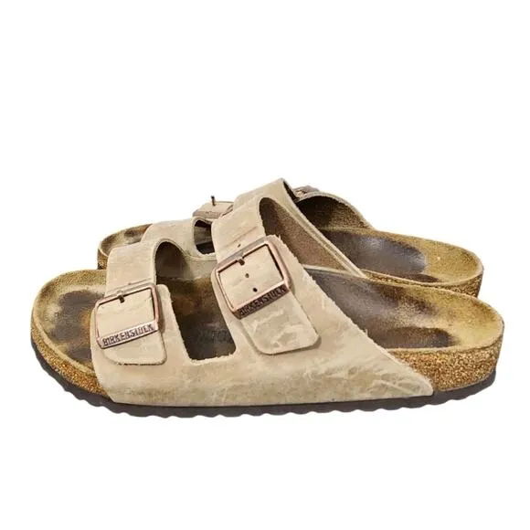 BIRKENSTOCK ARIZONA SUEDE LEATHER MEN'S SANDALS 0051461 SZ 44 US 10.5 TWO STRAP