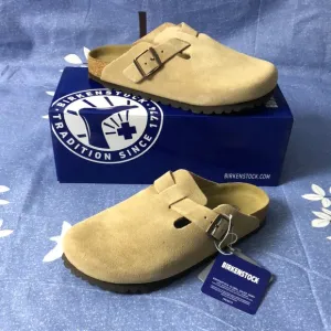 Birkenstock Boston Cream Mules Classic Clog Design - Narrow