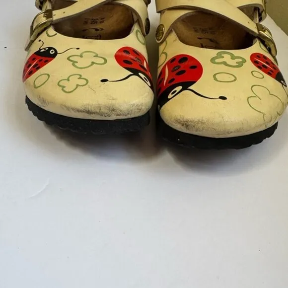 Birkenstock Dorian Ladybird Lady Bug Clogs Sandals Shoes Maryjane Mules Boho  7