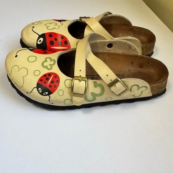 Birkenstock Dorian Ladybird Lady Bug Clogs Sandals Shoes Maryjane Mules Boho  7