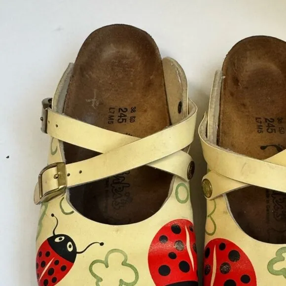 Birkenstock Dorian Ladybird Lady Bug Clogs Sandals Shoes Maryjane Mules Boho  7