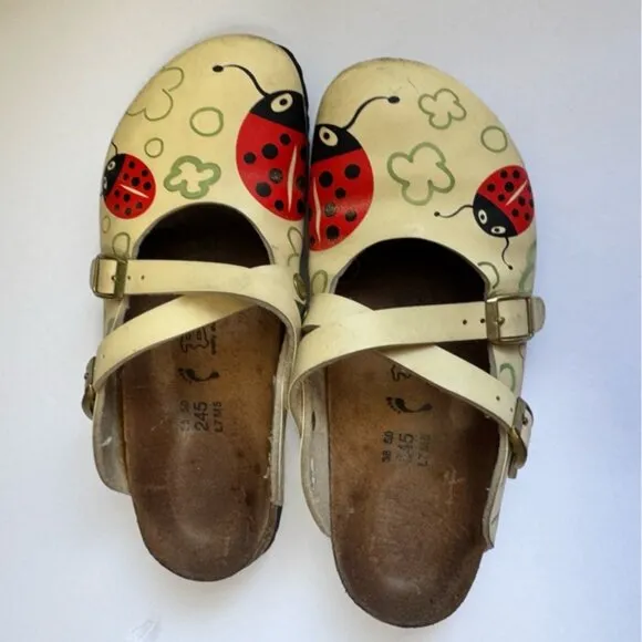 Birkenstock Dorian Ladybird Lady Bug Clogs Sandals Shoes Maryjane Mules Boho  7