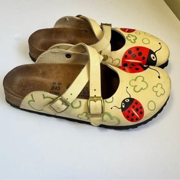 Birkenstock Dorian Ladybird Lady Bug Clogs Sandals Shoes Maryjane Mules Boho  7