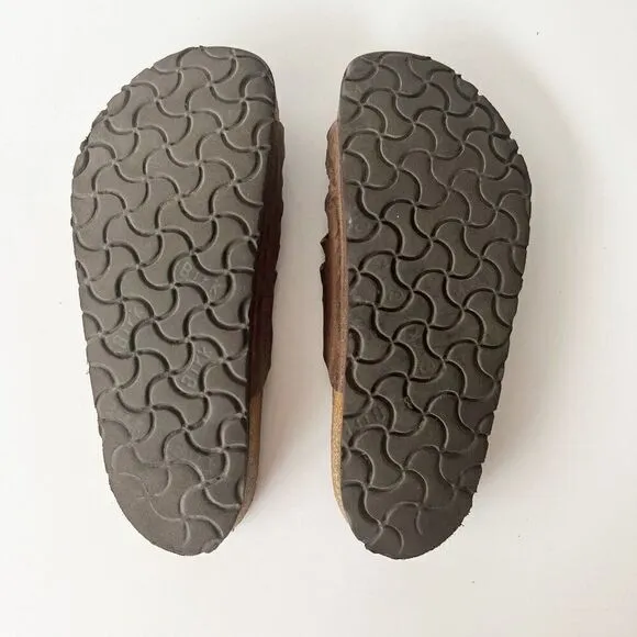 Birkenstock Soft Footbed Granada Sandals Double Two Strap Brown Slides 37 6-6.5