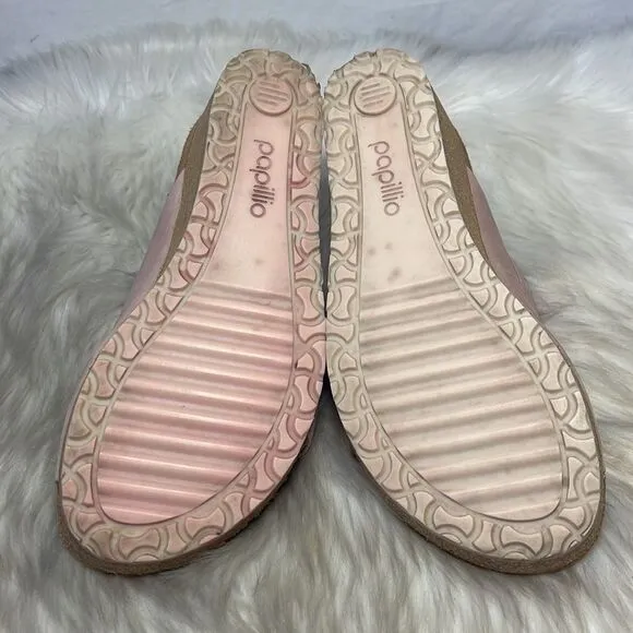 Birkenstock Papillio Namica Rivets Pink Nubuck Wedges Sz 38/7-7.5