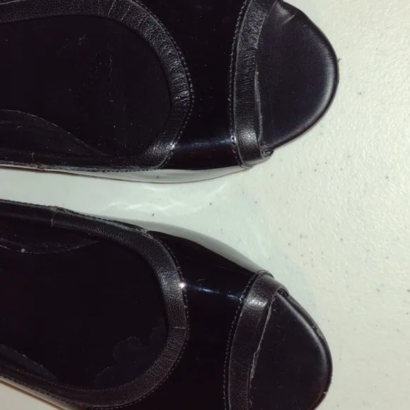 Black Ballet Elsie peep toe flats Cole Hann 8b