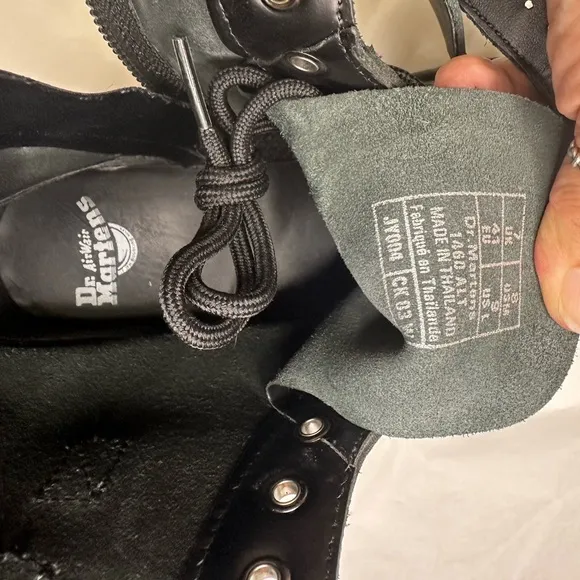Black Combat Boots with Buckle Detail