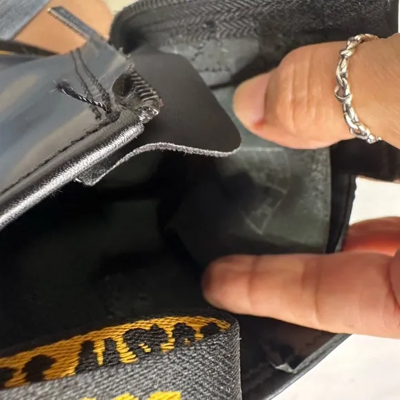 Black Combat Boots with Buckle Detail