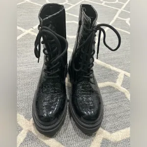 Black combat boots