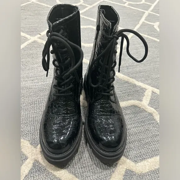 Black combat boots