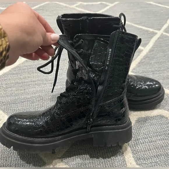 Black combat boots