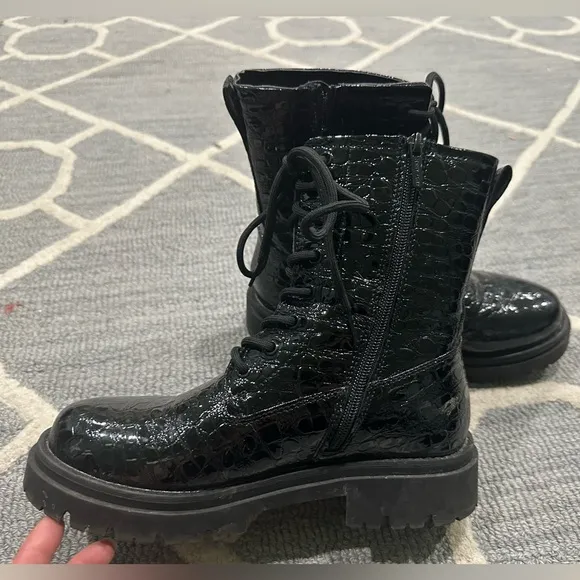 Black combat boots