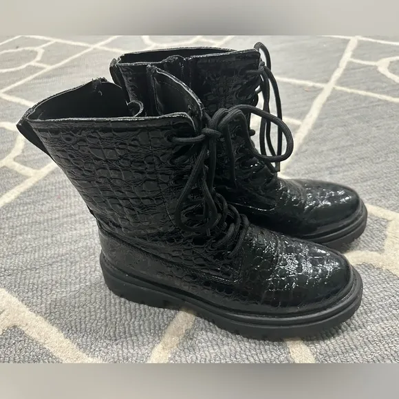 Black combat boots