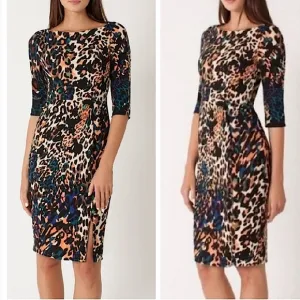 Black Halo Marissa Leopard Sheath Dress