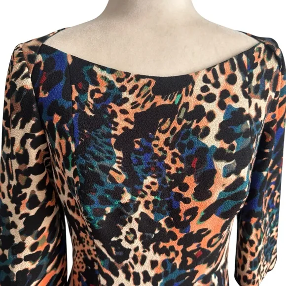 Black Halo Marissa Leopard Sheath Dress