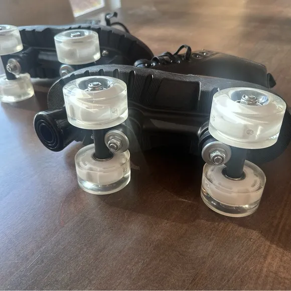 Black Martin Boot Style Roller Skates Derby Outdoor Light Up Wheels - Unworn 40