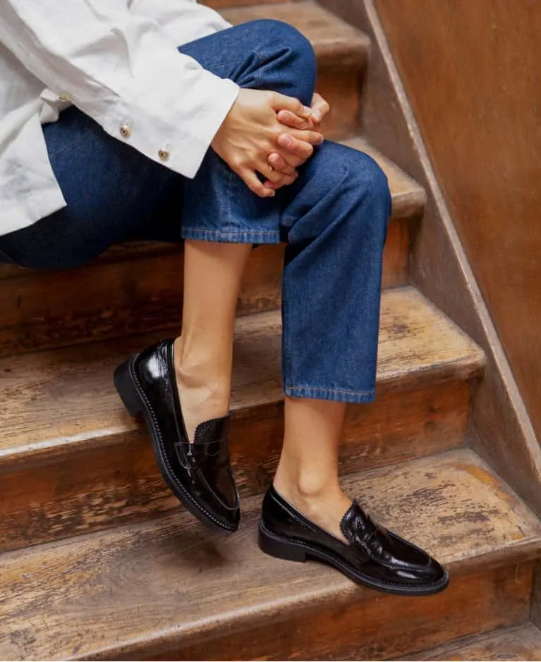 Black moccasins Varnish n ° 82 - RIVECOUR