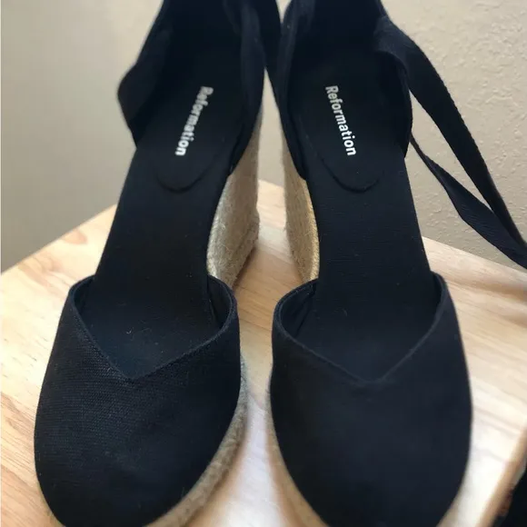 Black Reformation Espadrille Wedges