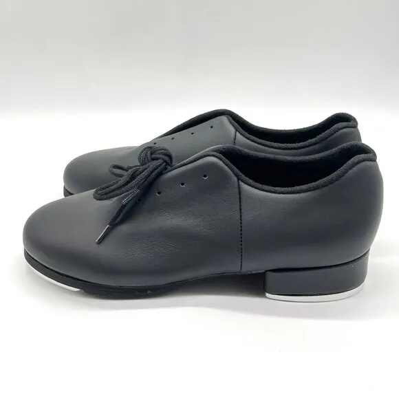 Bloch Womens Size 6.5 S0321L Sync Black Leather Lace Up Jazz Tap Dance Shoes