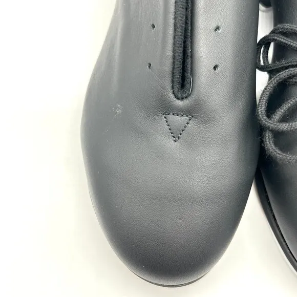 Bloch Womens Size 6.5 S0321L Sync Black Leather Lace Up Jazz Tap Dance Shoes