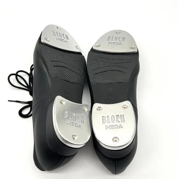 Bloch Womens Size 6.5 S0321L Sync Black Leather Lace Up Jazz Tap Dance Shoes