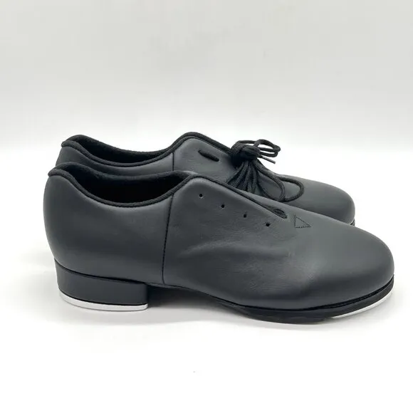 Bloch Womens Size 6.5 S0321L Sync Black Leather Lace Up Jazz Tap Dance Shoes