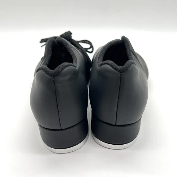 Bloch Womens Size 6.5 S0321L Sync Black Leather Lace Up Jazz Tap Dance Shoes