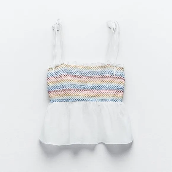 BLOGGER'S FAVE! Zara Long Boho Skirt White NWT