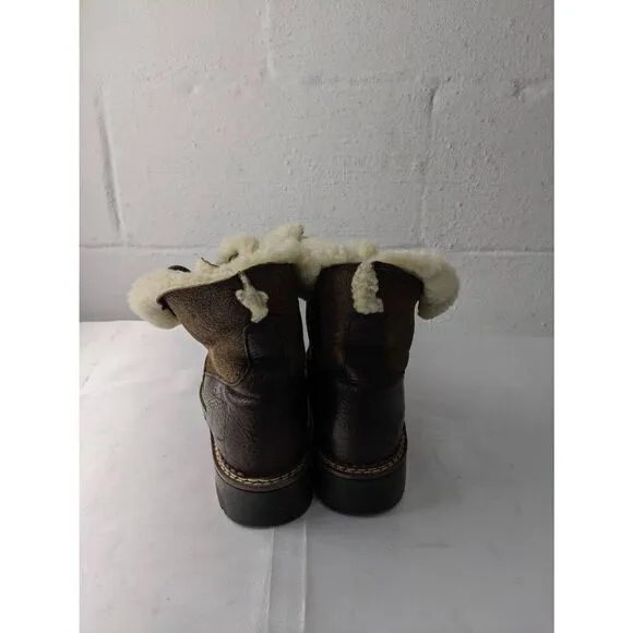 Blondo Outdoor Y2K 90s Genuine Shearling Leather Boots Norfolk Vintage Lace up B
