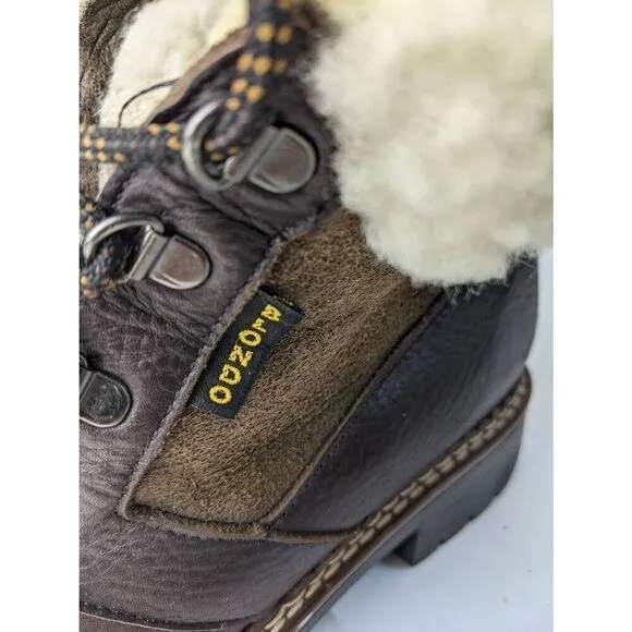 Blondo Outdoor Y2K 90s Genuine Shearling Leather Boots Norfolk Vintage Lace up B
