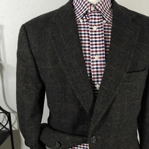 Boat House Row Men's Tweed Sport Coat Blazer Two Button Lambs Wool Size‎ 44L