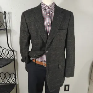Boat House Row Men's Tweed Sport Coat Blazer Two Button Lambs Wool Size‎ 44L