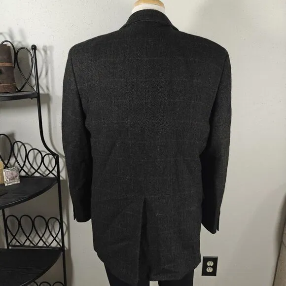Boat House Row Men's Tweed Sport Coat Blazer Two Button Lambs Wool Size‎ 44L