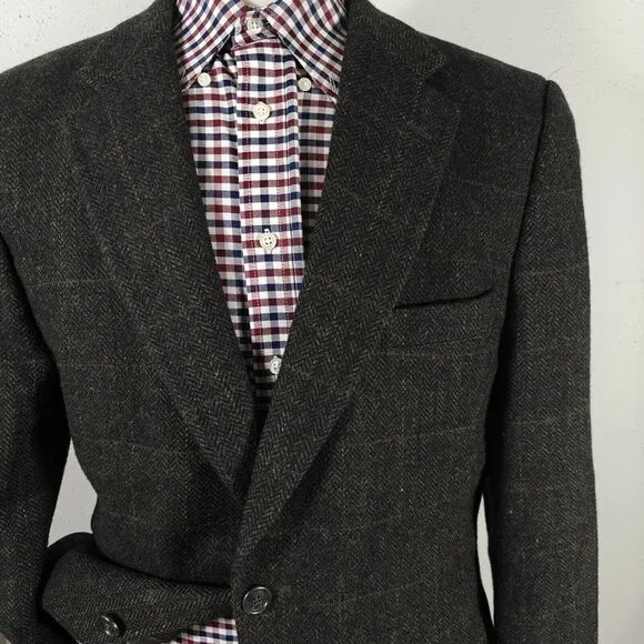 Boat House Row Men's Tweed Sport Coat Blazer Two Button Lambs Wool Size‎ 44L