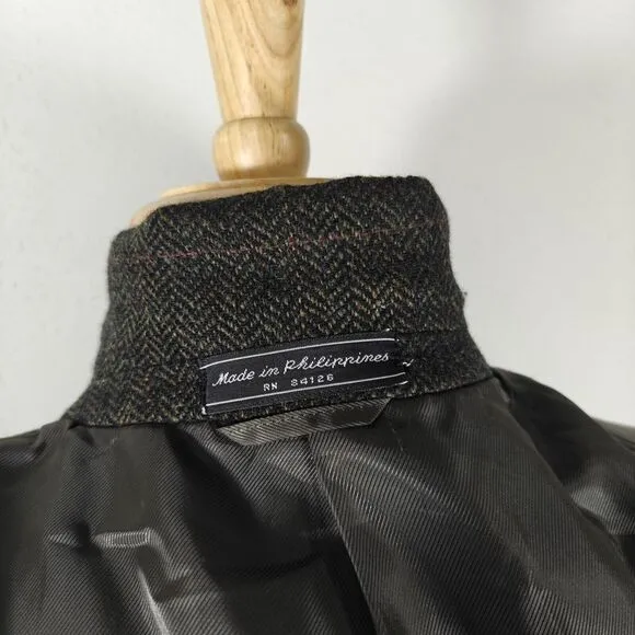 Boat House Row Men's Tweed Sport Coat Blazer Two Button Lambs Wool Size‎ 44L