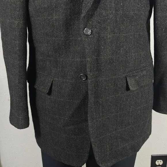 Boat House Row Men's Tweed Sport Coat Blazer Two Button Lambs Wool Size‎ 44L