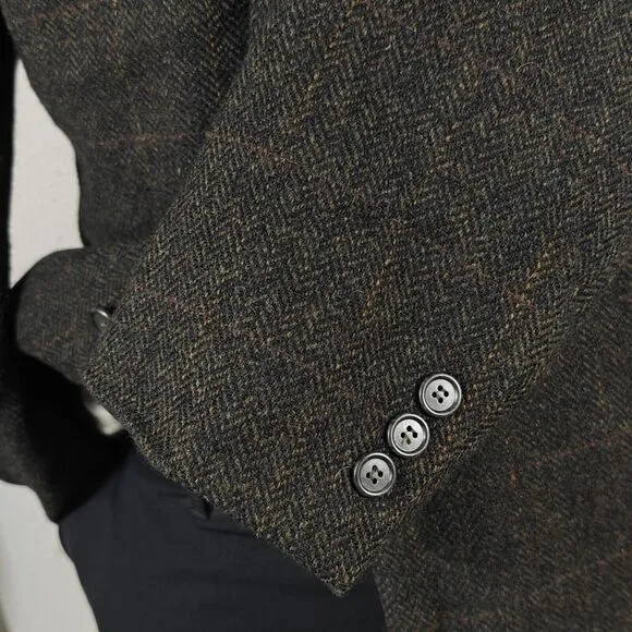 Boat House Row Men's Tweed Sport Coat Blazer Two Button Lambs Wool Size‎ 44L