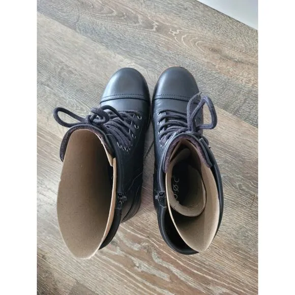 boc By Born Women's Black Amiah Lug Sole Lace Up Combat Boots size 7 #5