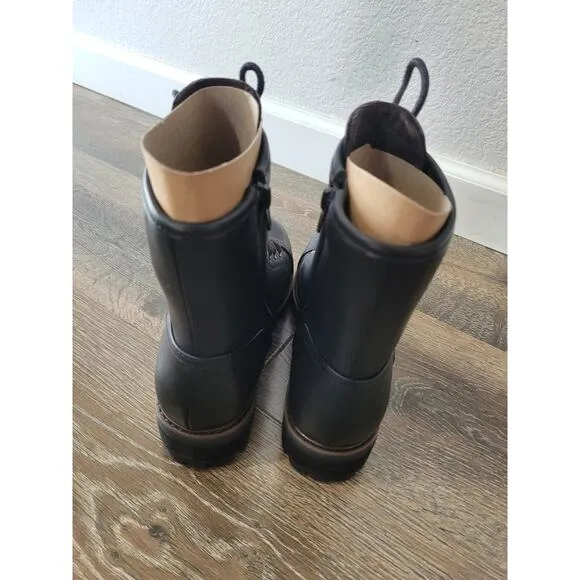 boc By Born Women's Black Amiah Lug Sole Lace Up Combat Boots size 7 #5