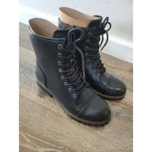 boc By Born Women's Black Amiah Lug Sole Lace Up Combat Boots size 7 #5