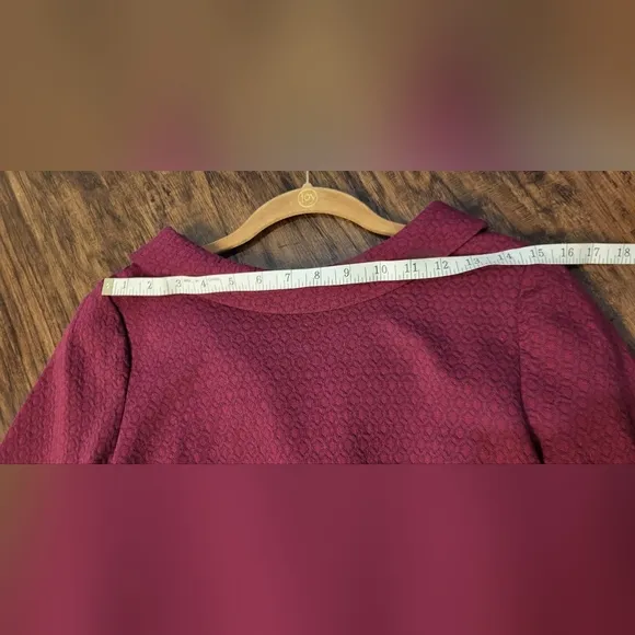 Boden Boat Neck Burgundy Dress Size 10