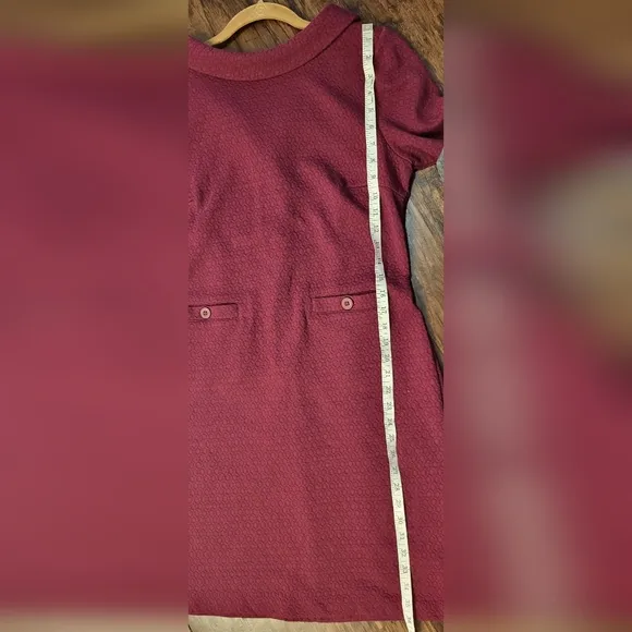 Boden Boat Neck Burgundy Dress Size 10