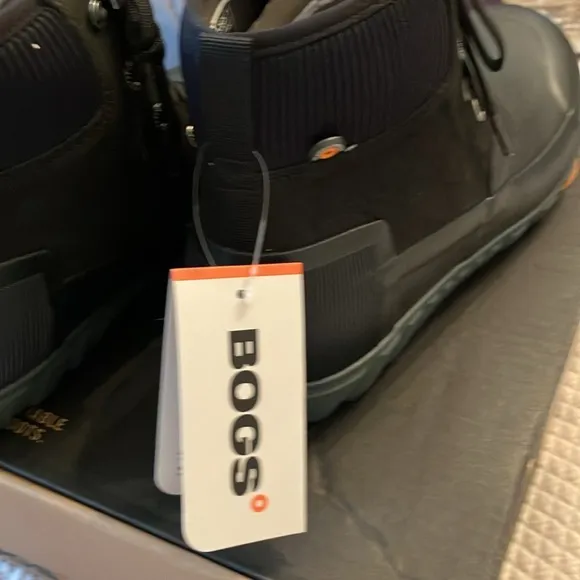 BOGS New with box waterproof Bogs lace up black boots, size 9.  Men’s